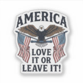 Amerika Liebe Es Oder Verlasse Es Patriotischer Ad Aufkleber (Vorderseite)