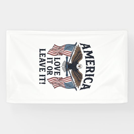 Amerika Liebe Es Oder Verlasse Es Patriotischer Ad Banner (Horizontal)