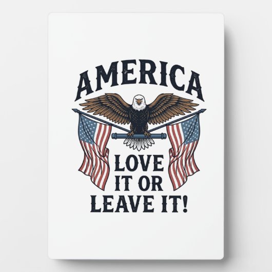 Amerika Liebe Es Oder Verlasse Es Patriotischer Ad Fotoplatte (Vorderseite)