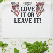 Amerika Liebe Es Oder Verlasse Es Patriotischer Ad Geschirrtuch (Gefaltet)