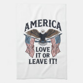 Amerika Liebe Es Oder Verlasse Es Patriotischer Ad Geschirrtuch (Vertikal)