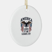 Amerika Liebe es oder verlasse es Patriotischer Ad Keramik Ornament (Rechts)
