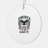 Amerika Liebe es oder verlasse es Patriotischer Ad Keramik Ornament (Links)