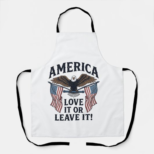Amerika Liebe Es Oder Verlasse Es Patriotischer Ad Schürze (Vorderseite)