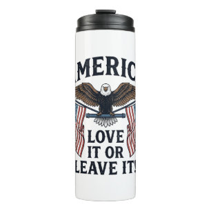 Amerika Liebe Es Oder Verlasse Es Patriotischer Ad Thermosbecher