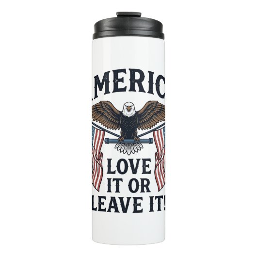 Amerika Liebe Es Oder Verlasse Es Patriotischer Ad Thermosbecher (Vorderseite)