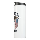 Amerika Liebe es oder verlasse es Patriotischer Ad Thermosbecher (Nach rechts gedreht)
