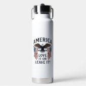 Amerika Liebe Es Oder Verlasse Es Patriotischer Ad Trinkflasche (Vorderseite)