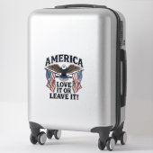 Amerika Liebe Es Oder Verlasse Es Patriotisches Ad Aufkleber (Koffer)