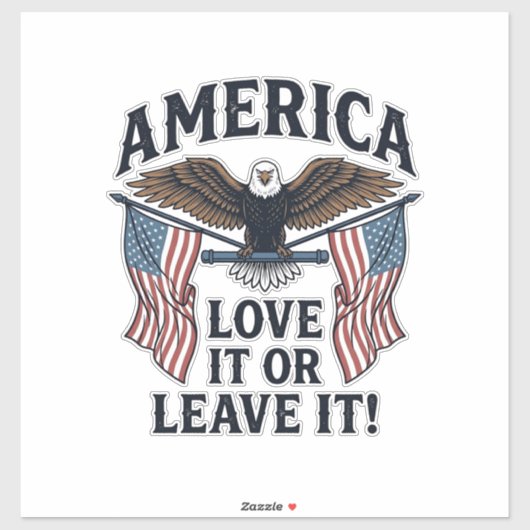 Amerika Liebe Es Oder Verlasse Es Patriotisches Ad Aufkleber (Blatt)