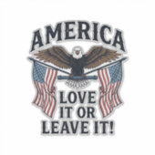 Amerika Liebe Es Oder Verlasse Es Patriotisches Ad Aufkleber (Vorderseite)