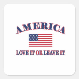 Amerika Liebe es oder verlasse es Quadratischer Aufkleber