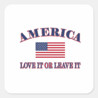 Amerika Liebe es oder verlasse es Quadratischer Aufkleber