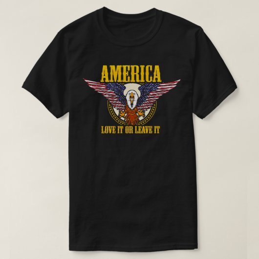 Amerika Liebe es oder verlasse es T-Shirt (Design vorne)