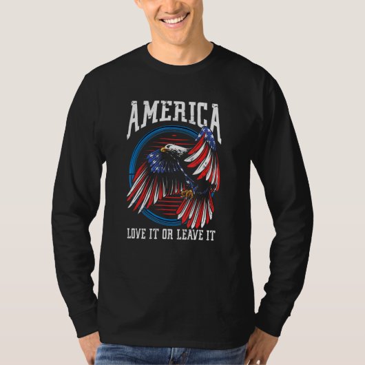 Amerika Liebe es oder Verlasse es uns eifrig stolz T-Shirt (Vorderseite)