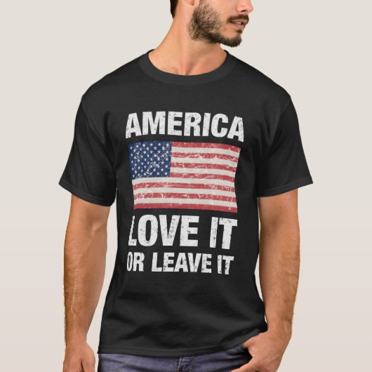 Amerika Liebe es oder Verlasse mich mit unserer Fl T-Shirt (Vorderseite)