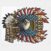 AMERIKA, LIEBE IT oder VERLASS IT Fleecedecke (Vorderseite (Horizontal))