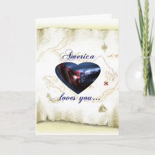 Amerika Liebe - Valentine für Soldat Feiertagskarte