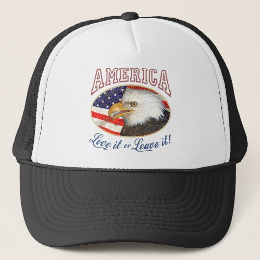 Amerika-Liebe verlässt es oder es (beunruhigt) Truckerkappe (Vorderseite)