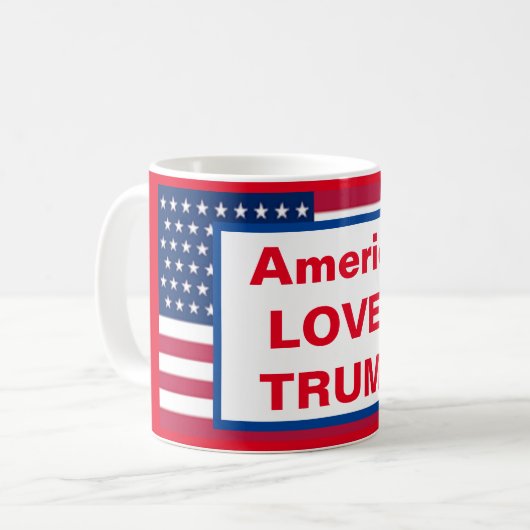 Amerika LIEBEN TRUMP KAFFEE TASSE (Vorderseite Links)