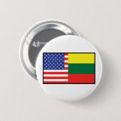 Amerika Litauen Button (Vorne & Hinten)