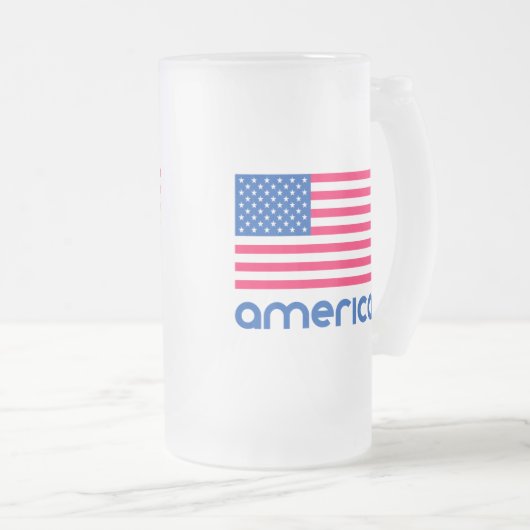 Amerika Mattglas Bierglas (VorderseiteRechts)