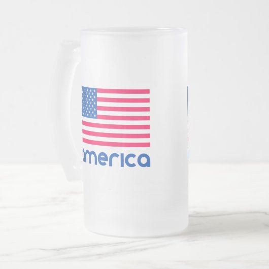 Amerika Mattglas Bierglas (Vorderseite Links)