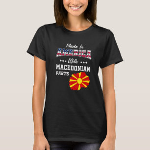 Amerika Mazedonien Teile Mazedonien Karte USA Flag T-Shirt