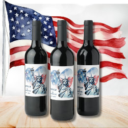 Amerika Mein Herzensfeuer 1776-2026 Patriotisch Weinetikett