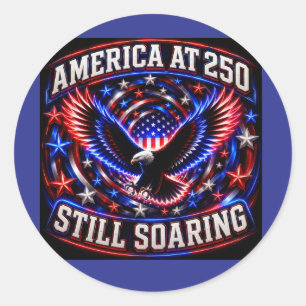 Amerika mit 250 fliegt immer noch Adler Spirale Runder Aufkleber
