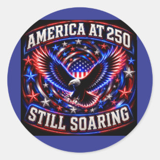 Amerika mit 250 fliegt immer noch Adler Spirale Runder Aufkleber