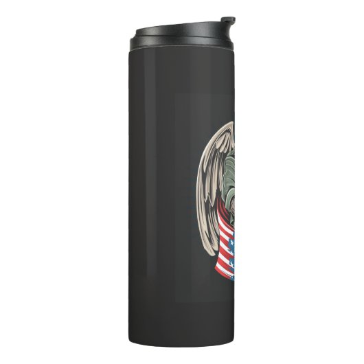 Amerika mit der Flagge Thermosbecher (Nach links gedreht)