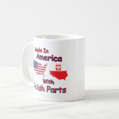 Amerika mit polnischen Teilen Kaffeetasse (Vorderseite Links)