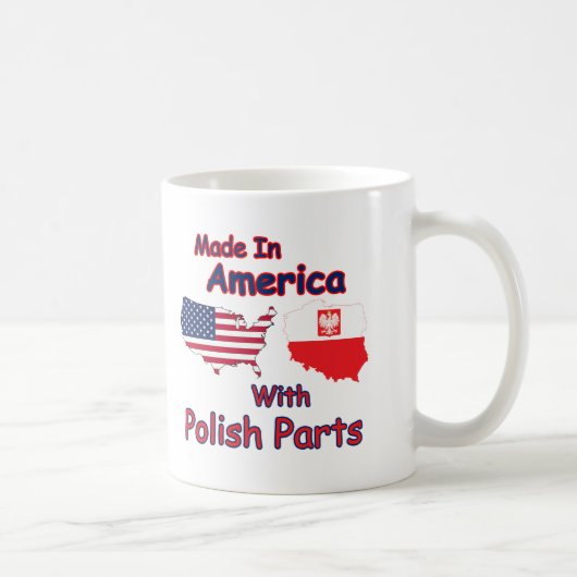 Amerika mit polnischen Teilen Kaffeetasse (Rechts)
