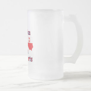 Amerika mit polnischen Teilen Mattglas Bierglas