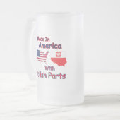 Amerika mit polnischen Teilen Mattglas Bierglas (Vorderseite Links)