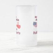 Amerika mit polnischen Teilen Mattglas Bierglas (Mittel)