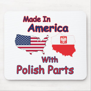 Amerika mit polnischen Teilen Mousepad