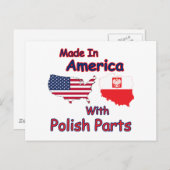 Amerika mit polnischen Teilen Postkarte (Vorne/Hinten)