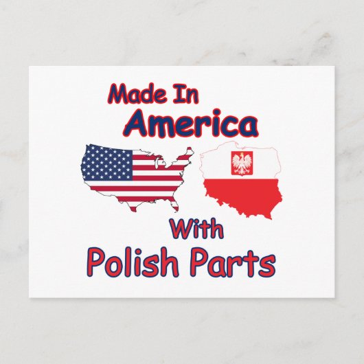 Amerika mit polnischen Teilen Postkarte (Vorderseite)
