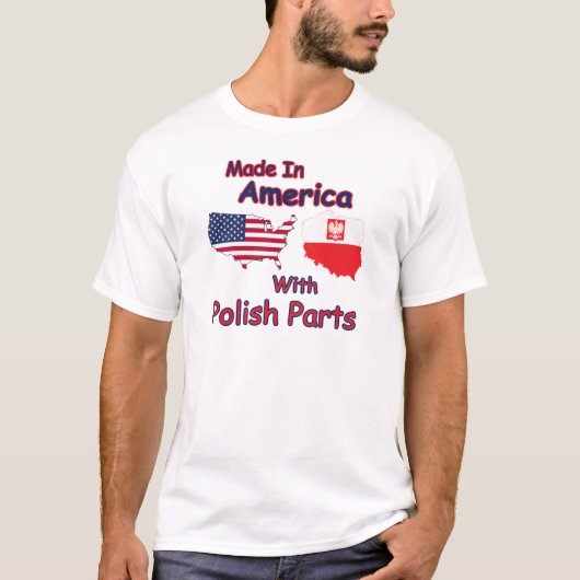 Amerika mit polnischen Teilen T-Shirt (Vorderseite)
