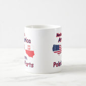 Amerika mit Polski-Teilen Kaffeetasse (Mittel)
