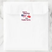 Amerika mit Polski-Teilen Runder Aufkleber (Tasche)