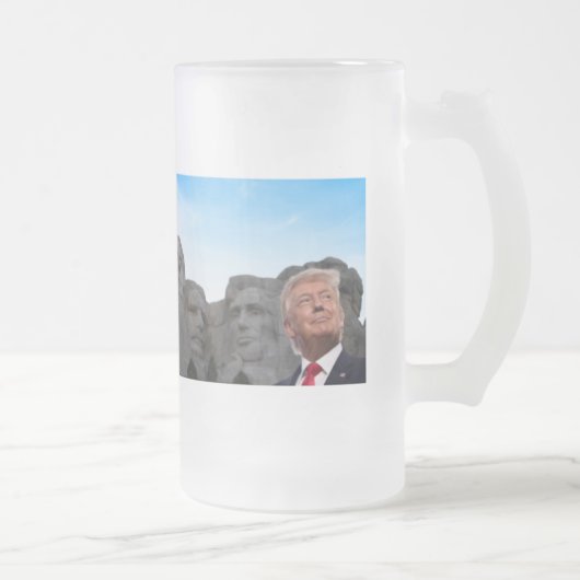 AMERIKA MT. RUSHMORE- UND TRUMP-GLASDESIGN MATTGLAS BIERGLAS (Rechts)