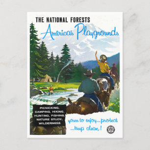 Amerika National Forest Vintage-Reisepostkarte Postkarte