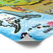 Amerika Naturally Fun Map Poster (Ecke)