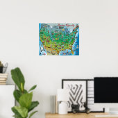 Amerika Naturally Fun Map Poster (Heimbüro)