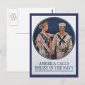 Amerika nennt Weltkrieg II Postkarte (Vorne/Hinten)