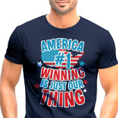 Amerika Nummer eins gewinnt patriotischer T - Shir T-Shirt