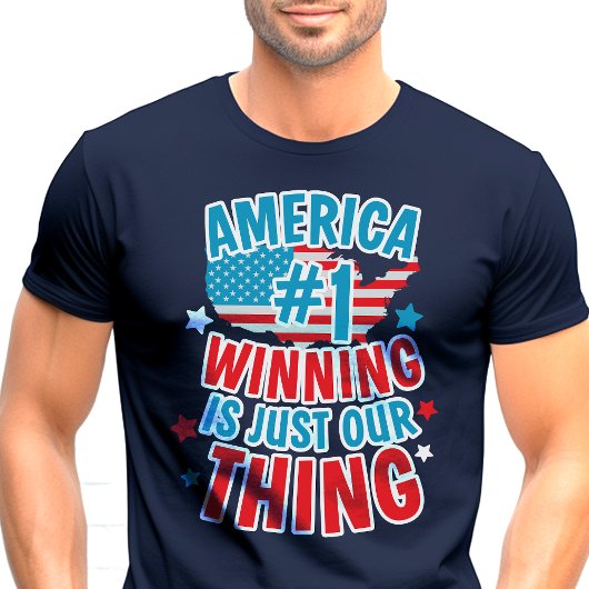 Amerika Nummer eins gewinnt patriotischer T - Shir T-Shirt